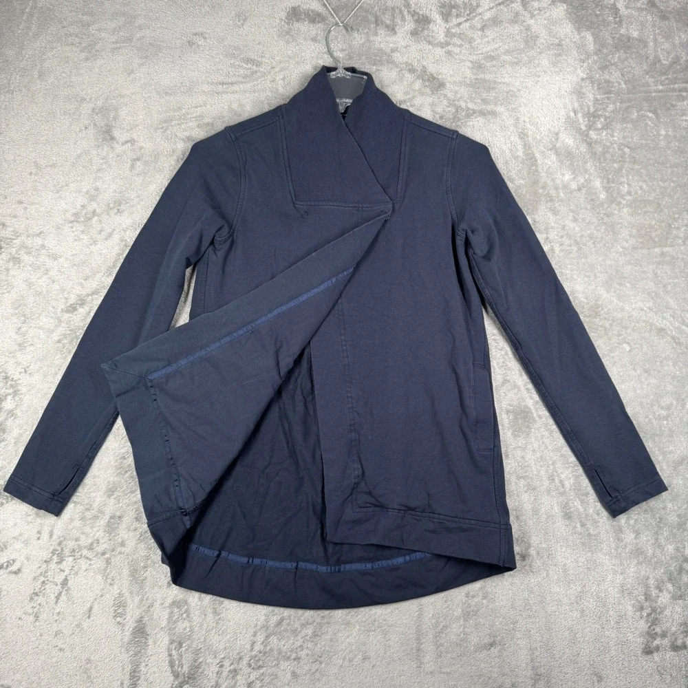 Lululemon Belle‎ Wrap Asymmetrical Sweatshirt Women 4 Navy Blue Longline Casual